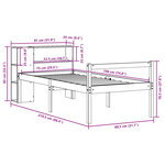 vidaXL Lit bibliothèque sans matelas blanc 75x190cm bois de pin massif