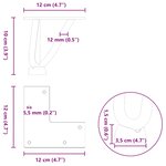 vidaXL Pieds en épingle à cheveux pour table basse 4 pièces Acier naturel 10 cm Acier massif