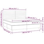 vidaXL Sommier à lattes de lit et matelas et LED Taupe 200x200cm Tissu