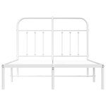 vidaXL Cadre de lit métal sans matelas et tête de lit blanc 120x190 cm