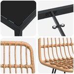 vidaXL Ensemble de Salle à Manger de Jardin 7 Pièces Marron Poly Rattan