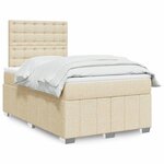 vidaXL Sommier à lattes de lit avec matelas Crème 120x200 cm Tissu