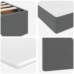 vidaXL Lit avec rangement et matelas Gris foncé 90 x 190 cm