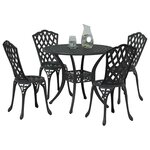 vidaXL Ensemble de salle à manger pour jardin 5 Pièces Noir Aluminium