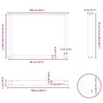 vidaXL Pieds de table à manger en U 3 pièces Blanc 100 x (72-73) cm Acier