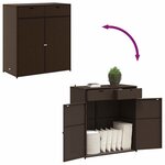 vidaXL Armoire de rangement jardin marron 105x55x113 cm résine tressée