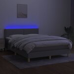 vidaXL Sommier à lattes de lit et matelas et LED Gris clair 140x190 cm