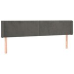 vidaXL Tête de lit avec oreilles Gris foncé 183x16x78/88 cm Velours
