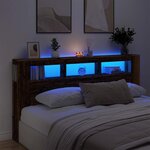 vidaXL Tête de lit à LED vieux bois 200x18 5x103 5cm bois d'ingénierie