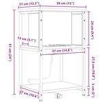 vidaXL Cabinet de chevet 2 Pièces Chêne noir 38 x 31 x 61 cm