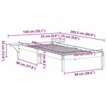 vidaXL Cadre de lit avec tables de chevet Marron Marron cire