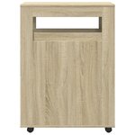 vidaXL Meuble étroit de salle de bain à roulettes chêne sonoma