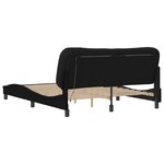 vidaXL Cadre de lit avec LED sans matelas Hvar noir 160x200 cm tissu