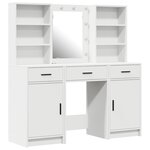 Ensemble de coiffeuse 3 pièces vidaXL en MDF blanc