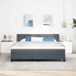 vidaXL Lit à ressorts avec tête de lit Gris foncé 200 x 180 cm Velours