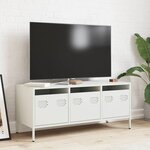 vidaXL Meuble TV blanc 101 5x39x43 5 cm acier laminé à froid