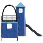 vidaXL Lit mezzanine pour enfants Noir et Bleu 90 x 190 cm Métал