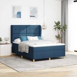 vidaXL Lit à ressorts avec matelas gris foncé 90x190 cm Bleu