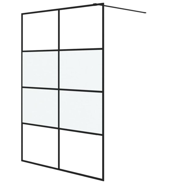 vidaXL Paroi de douche Noir 140x195 cm Verre ESG demi-dépoli