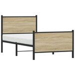 vidaXL Cadre de lit en métal sans matelas chêne sonoma 90x190 cm