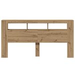 vidaXL Tête de lit à LED chêne artisanal 200x18 5x103 5 cm