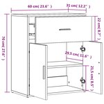 vidaXL Buffets 2 Pièces chêne sonoma 60x31x70 cm bois d'ingénierie