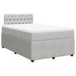 vidaXL Sommier à lattes de lit et matelas gris clair 120x190cm velours