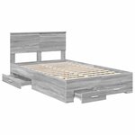 vidaXL Cadre de lit Gris Sonoma 120 x 190 cm Bois d'ingénierie