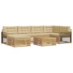 vidaXL Ensemble de canapés d'extérieur 7 pc Blanc et Beige