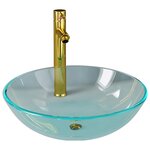 vidaXL Lavabo de bain avec robinet et drain à poussoir Verre trempé