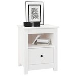 vidaXL Table de chevet Blanc 40x35x49 cm Bois de pin massif