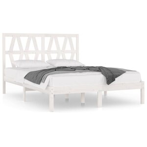 vidaXL Cadre de lit sans matelas blanc bois de pin massif