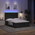 VidaXL Cadre de lit ottoman avec matelas noir 140x190 cm tissu