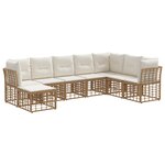 vidaXL Ensemble de canapés d'extérieur Naturel Polyester