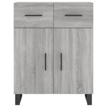 vidaXL Buffet haut Sonoma gris 69 5x34x180 cm Bois d'ingénierie