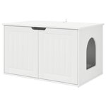 vidaXL Maison pour chat Blanc 85 x 55 x 53 5 cm Bois d'ingénierie