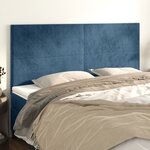 vidaXL Têtes de lit 4 Pièces Bleu foncé 90x5x78/88 cm Velours