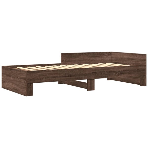 vidaXL Cadre de lit chêne marron 90x200 cm bois d'ingénierie