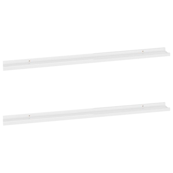vidaXL Étagères murales 2 Pièces Blanc brillant 115x9x3 cm