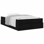 vidaXL Cadre de lit avec matelas Noir 120 x 190 cm tissu