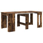vidaXL Table à dîner 180 x 85 x 75 cm Bois d'ingénierie Chêne fumé