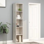 vidaXL Bibliothèque Gris béton 40x30x189 cm Bois d’ingénierie
