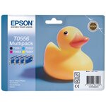 T0556 canard" cartouche d'encre originale quickdry pack 4 couleurs (c13t05564010) - noir  cyan  magenta  jaune (paquet 4 unités)"