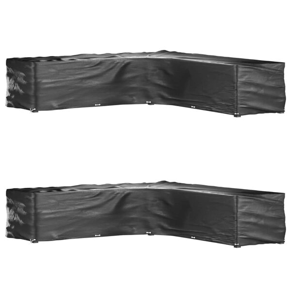 vidaXL Housses de salon de jardin en forme de L 2 Pièces 20 œillets