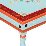 vidaXL Table basse bleu bois de manguier massif peint à la main