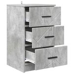 vidaXL Cabinet de chevet Gris béton 38 x 38 x 66 cm Bois d'ingénierie