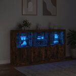 vidaXL Buffet avec lumières LED chêne fumé 181 5x37x100 cm