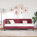 vidaXL Cadre de lit d'angle Bordeaux 80 x 200 cm Velours