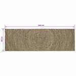 vidaXL Tapis de surface Naturel et noir 80 x 200 cm Jute