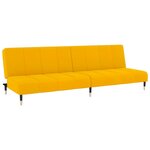 vidaXL Canapé-lit 2 places jaune velours